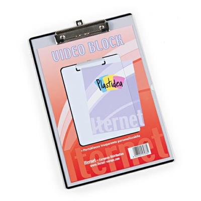 PORTABLOCCO A4 PERSONALIZZABILE IN PPL TRASPARENTE CON MOLLA IN