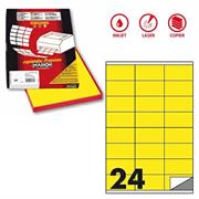 Etichetta adesiva C/500 giallo fluo 100fg A4 70x36mm (24et/fg) M