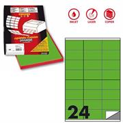 Etichetta adesiva C/500 verde fluo 100fg A4 70x36mm (24et/fg) Ma