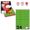 Etichetta adesiva C/500 verde fluo 100fg A4 70x36mm (24et/fg) Ma