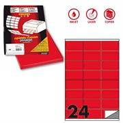 Etichetta adesiva C/500 rosso fluo 100fg A4 70x36mm (24et/fg) Ma