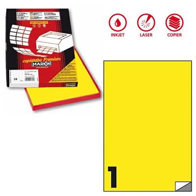 Etichetta adesiva C/503 giallo fluo 100fg A4 210x297mm (1et/fg)