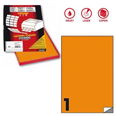 Etichetta adesiva C/503 arancio fluo 100fg A4 210x297mm (1et/fg)