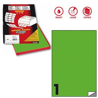 Etichetta adesiva C/503 verde fluo 100fg A4 210x297mm (1et/fg) M