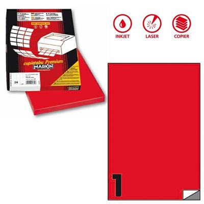 Etichetta adesiva C/503 rosso fluo 100fg A4 210x297mm (1et/fg) M