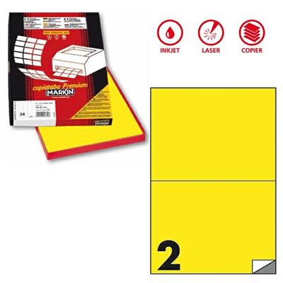 Etichetta adesiva C/509 giallo fluo 100fg A4 210x148mm (2et/fg)