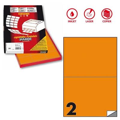 Etichetta adesiva C/509 arancio fluo 100fg A4 210x148mm (2et/fg)