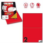 Etichetta adesiva C/509 rosso fluo 100fg A4 210x148mm (2et/fg) M