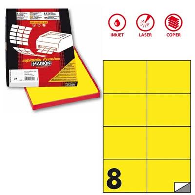 Etichetta adesiva C/512 giallo fluo 100fg A4 105x74mm (8et/fg) M