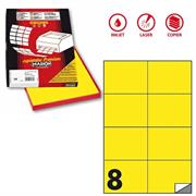 Etichetta adesiva C/512 giallo fluo 100fg A4 105x74mm (8et/fg) M
