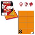 Etichetta adesiva C/512 arancio fluo 100fg A4 105x74mm (8et/fg)