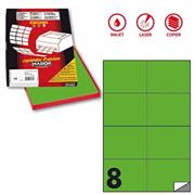 Etichetta adesiva C/512 verde fluo 100fg A4 105x74mm (8et/fg) Ma