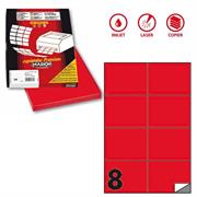 Etichetta adesiva C/512 rosso fluo 100fg A4 105x74mm (8et/fg) Ma
