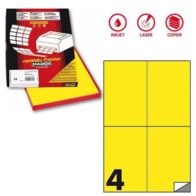 Etichetta adesiva C/519 giallo fluo 100fg A4 105x148mm (4et/fg)