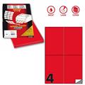 Etichetta adesiva C/519 rosso fluo 100fg A4 105x148mm (4et/fg) M