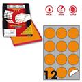 Etichetta adesiva R/310 arancio fluo 100fg A4 tonda Ã˜60mm (12et