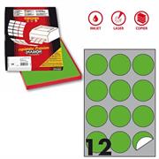 *** Et. laser/ink a4 diam.60 verde FLUO 12xfg 100fg