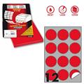 Etichetta adesiva R/310 rosso fluo 100fg A4 tonda Ã˜60mm (12et/f