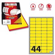 Etichetta adesiva A/406 giallo fluo 100fg A4 47,5x25,5mm (44et/f