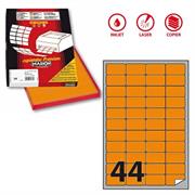 Etichetta adesiva A/406 arancio fluo 100fg A4 47,5x25,5mm (44et/