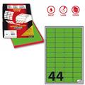 Etichetta adesiva A/406 verde fluo 100fg A4 47,5x25,5mm (44et/fg
