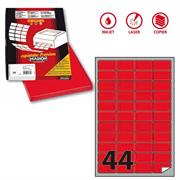Etichetta adesiva A/406 rosso fluo 100fg A4 47,5x25,5mm (44et/fg