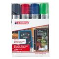 Busta 4 marcatori EDDING 4090 punta scalpello gesso liquido col.