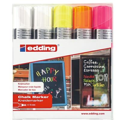 Astuccio 5 marcatore EDDING 4090 punta scalpello gesso liquido a