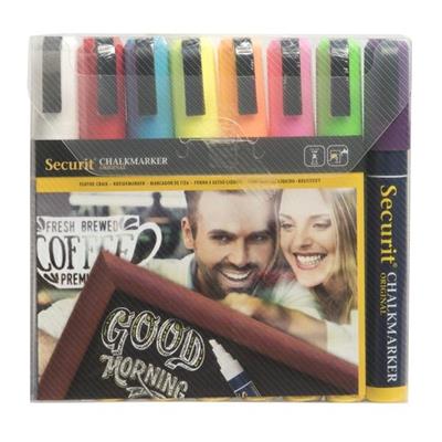 Pennarelli a gesso liquido Securit 2-6mm 8 colori assortiti