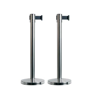 Set 2 COLONNINE SEGNAPERCORSO con nastro NERO 210cm Budget Retra