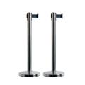 Set 2 COLONNINE SEGNAPERCORSO con nastro NERO 210cm Budget Retra