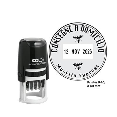 Timbro DATARIO R40 diametro 40mm 6righe autoinchiostrante person