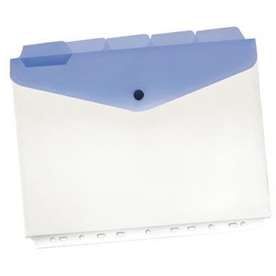 5 BUSTE PP CON BOTTONE E FORATURA UNIVERSALE F.TO A4 CON SEPARAT