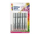 Blister colla glitter - 10,5 ml - argento - Deco