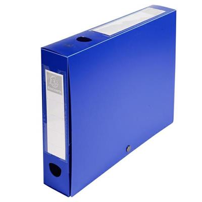 Scatola archivio box con bottone blu f.to 25x33cm D 60mm Exacomp