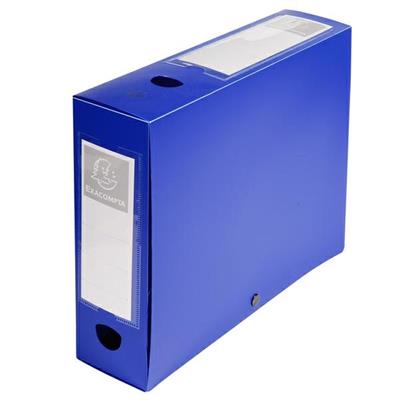 Scatola archivio box con bottone blu f.to 25x33cm D 80mm Exacomp