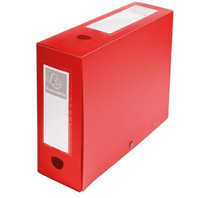 Scatola archivio box con bottone rosso f.to 25x33cm D 100mm Exac