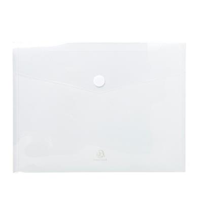 Busta a tasca con velcro in pp trasparente f.to 24x32cm per A4 E