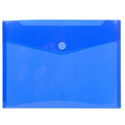 Busta a tasca con velcro in pp blu trasparente f.to 24x32cm per