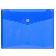 Busta a tasca con velcro in pp blu trasparente f.to 24x32cm per