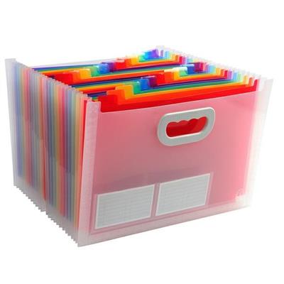 Classificatore c/maniglia 24tasche ppl 33x23,5x25cm Crystal Exac