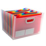 Classificatore c/maniglia 24tasche ppl 33x23,5x25cm Crystal Exac