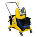 Carrello doppia vasca 25+25Lt con Pressa PressClean