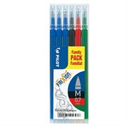 Set 6 refill FRIXIONball 0.7mm 3 blu,1 nero, 1 rosso, 1 verde PI