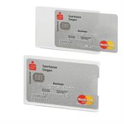 Tasca porta carte di credito argento trasp. 54x87mm RFID Secure