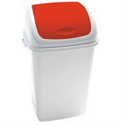 Pattumiera a basculante 50Lt Rif Basic Bianco/Rosso            *