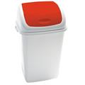 Pattumiera a basculante 50Lt Rif Basic Bianco/Rosso            *