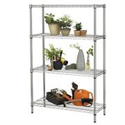 Scaffale 4 ripiani acciaio cromato 36x90cm - H137cm kit Archimed
