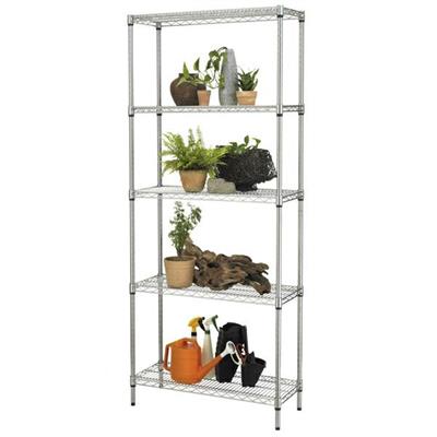 Scaffale 5 ripiani acciaio cromato 36x90cm - H177cm kit Archimed