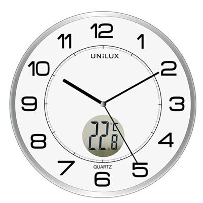 Orologio da parete Unilux Tempus diam.30,5cm quarzo grigio metal